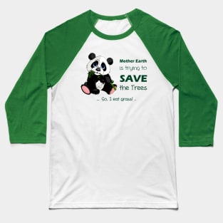 Cute Panda preferred to eat grass! Baseball T-Shirt